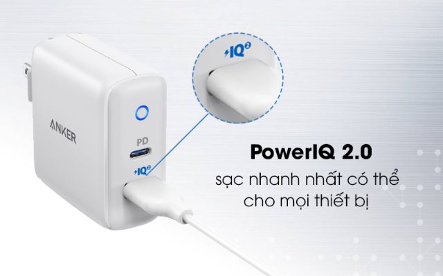 Củ sạc nhanh Anker powerport 2+ PD 35W a2636 33w a2626 Type C + USB