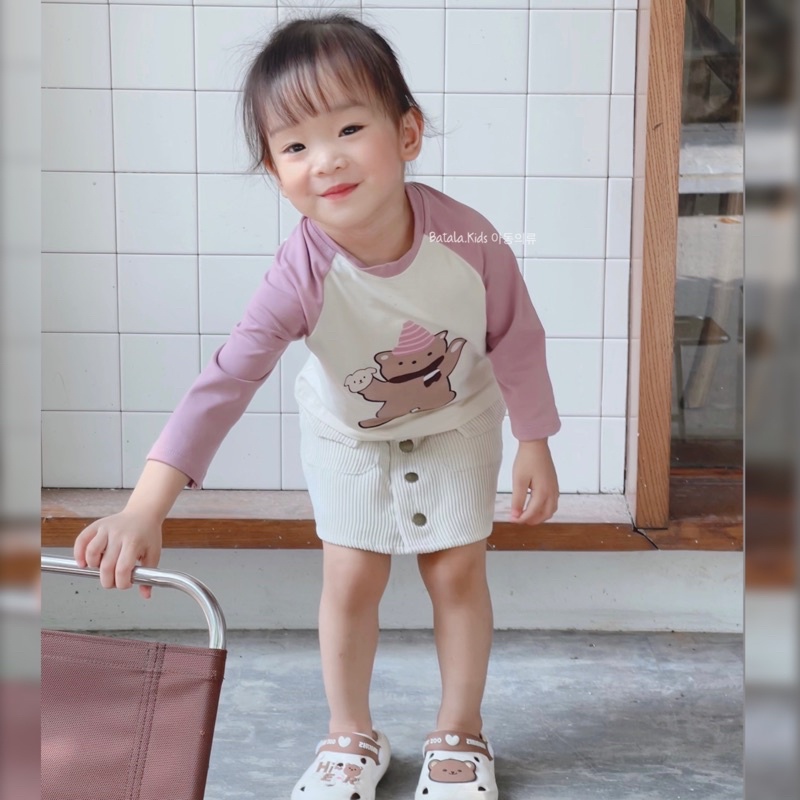 Áo thun dài tay bé trai bé gái Batala kids áo phông thu đông cotton dáng Hàn cho bé từ 10-25kg