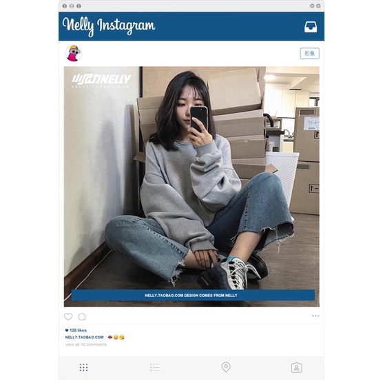 Áo nỉ Swt NELLY lót lông, da cá SALE lẻ size