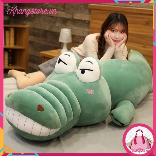 Gấu bông, thú nhồi bông gối ôm hình cá sấu 60cm, 70cm, 1m, 1m4, 1m6-KHANGSTORE.VN