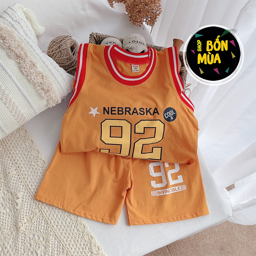 Đồ Bộ Thể Thao Bé Trai 🎁🎁 23-38kg Đồ đá banh ba lỗ bé trai chất cotton mát mỏng-SHOP BỐN MÙA