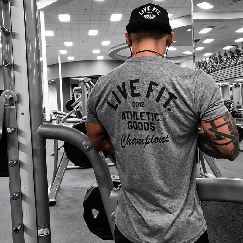 Áo thun cotton ngắn tay thoáng khí thời trang nam phong cách thể thao