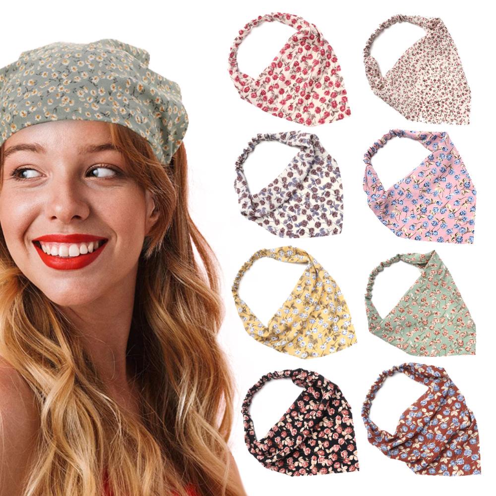Khăn Turban Co Giãn In Hoa Thời Trang