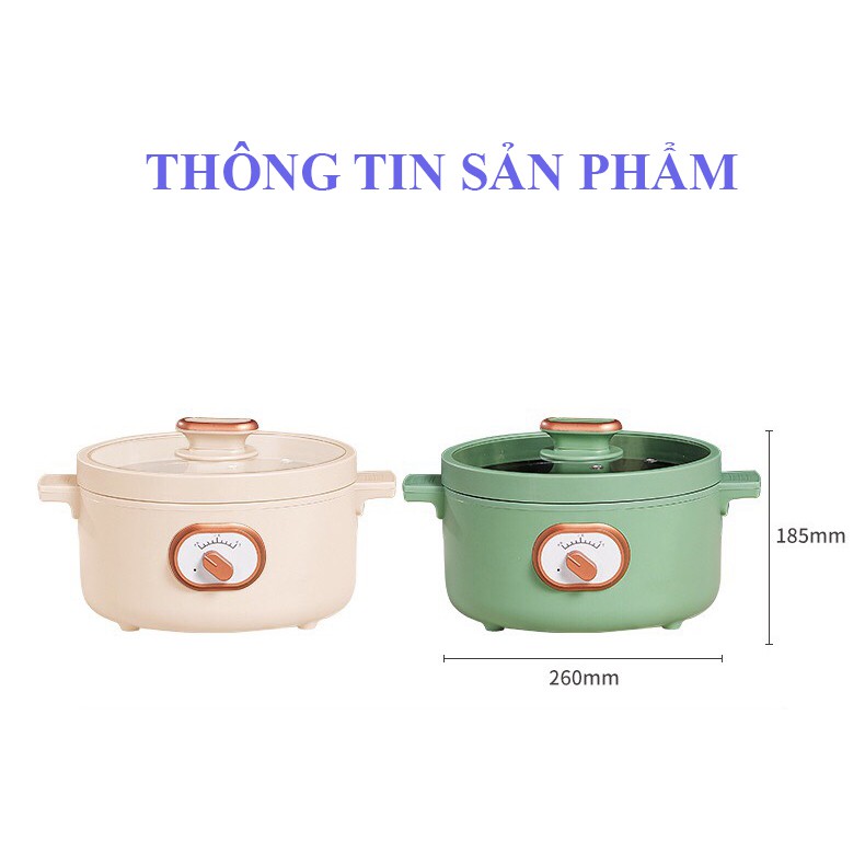 Nồi Lẩu Điện Đa Năng Chống Dính Công Suất 1000W Dung Tích 3 Lít - Bếp Đa Năng Ăn Lẩu Và Nướng 💥FREESHIP💥