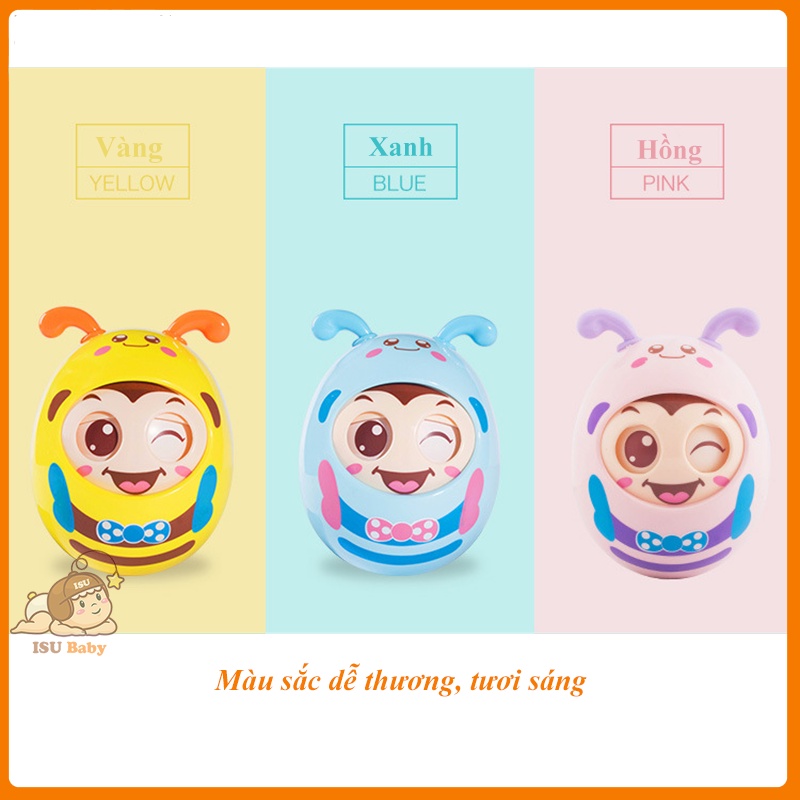 Lật đật cho bé trai bé gái từ 6 tháng trở lên hình chị ong dễ thương có gặm nướu kèm nhạc chuông