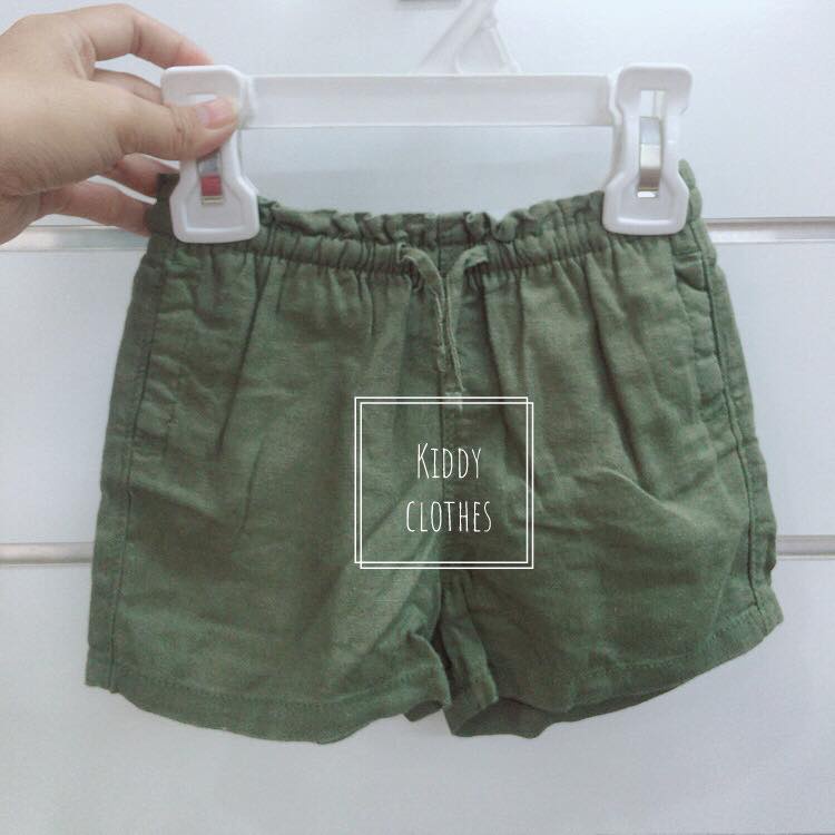Quần short thun bé gái chất linen mềm hàng xuất dư nhiều màu