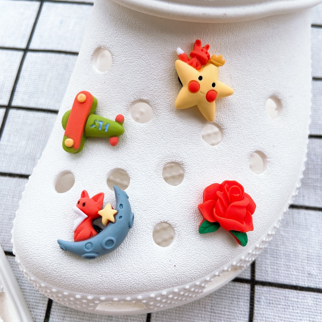 sticker dép crocsBộ 8 Phụ Kiện Trang Trí Nút Giày Dễ Thương DIY