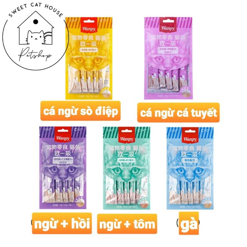 Súp Thưởng Wanpy Cho Mèo Thức Ăn Dinh Dưỡng | Nhà Mèo Ngọt (NOW-GRAB GIAO TRONG NGÀY)