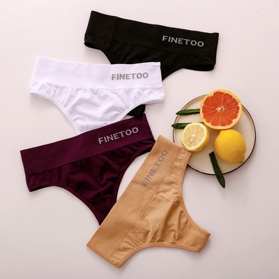  Quần Lót FINETOO Lọt Khe Vải Cotton Màu Trơn Cho Nữ