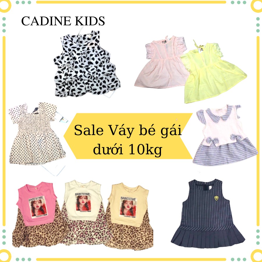 Váy bé gái mùa hè - đầm cho bé gái đẹp hàng quảng châu size 7 đến 10kg CADINE KIDS