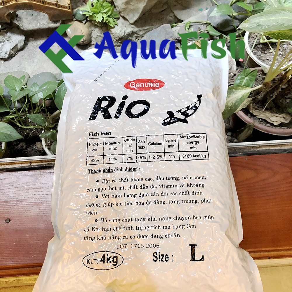 Thức Ăn Cho Cá Koi Rio bao 4kg - tránh xệ bụng cá