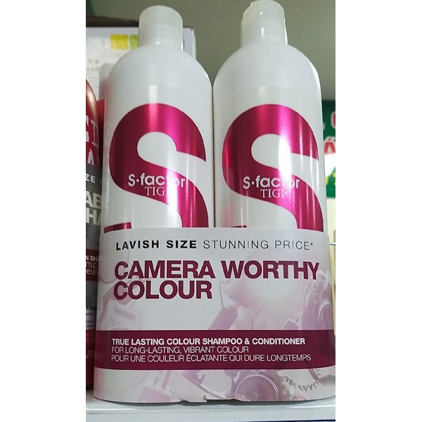 DẦU GỘI TIGI TRẮNG S-FACTOR CAMERA WORTHY COLOUR- GIỮ MÀU TÓC NHUỘM VÀ DƯỠNG TÓC BÓNG KHỎE-Gồm Gội Và Xả 750ml . | BigBuy360 - bigbuy360.vn