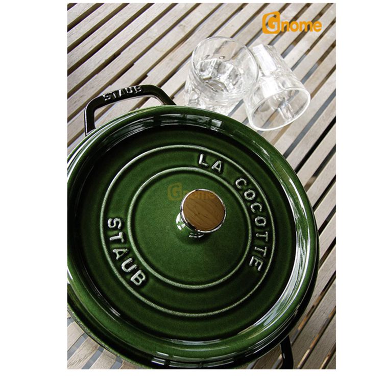 [Mã ELHADEV giảm 4% đơn 300K] Nồi gang Staub Round Cocotte Basil 24cm [HÀNG ĐỨC]