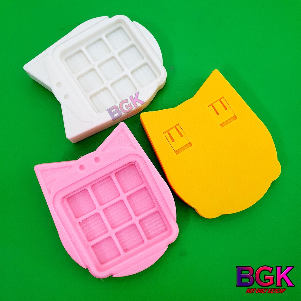 Hộp Đựng Keycap Hình Tai Mèo với 9 ngăn 3 x3 cực kỳ Cute nhựa in 3D đựng Keycap Artisan