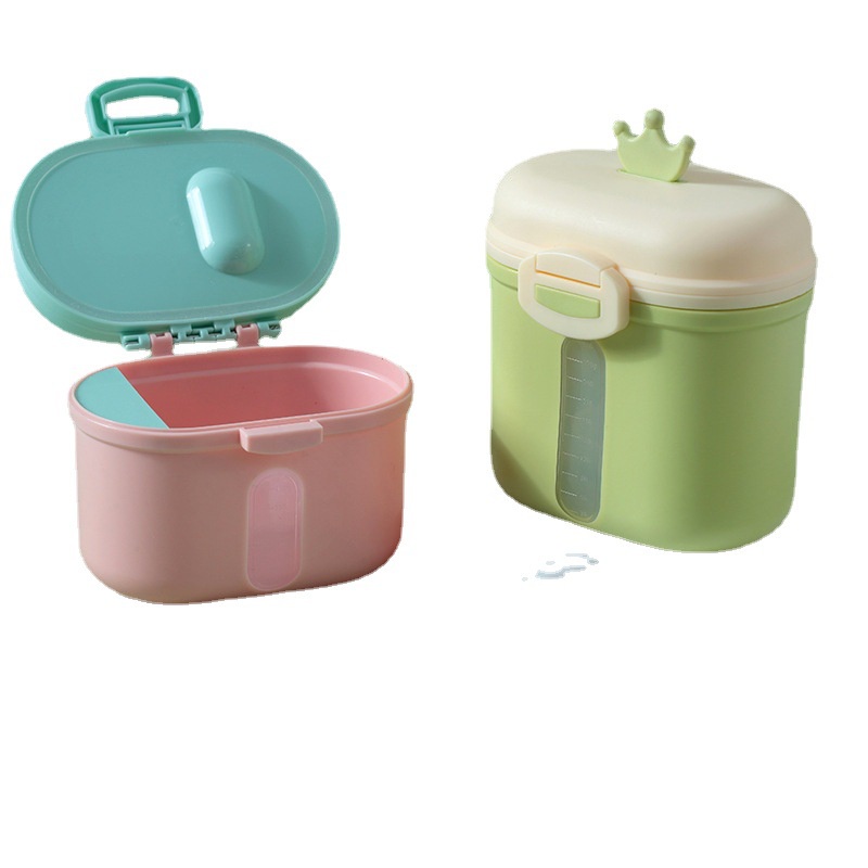 Hộp đựng sữa bột, đồ khô hình vương miện cao cấp hãng Baby Crown mẫu mới có vạch chia