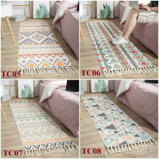 Thảm dệt hoạ tiết thổ cẩm trang trí phòng phong cách vintage