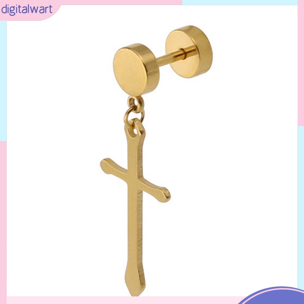 Dg✌❤ 1 Khuyên Tai Thép Titan Hình Thánh Giá