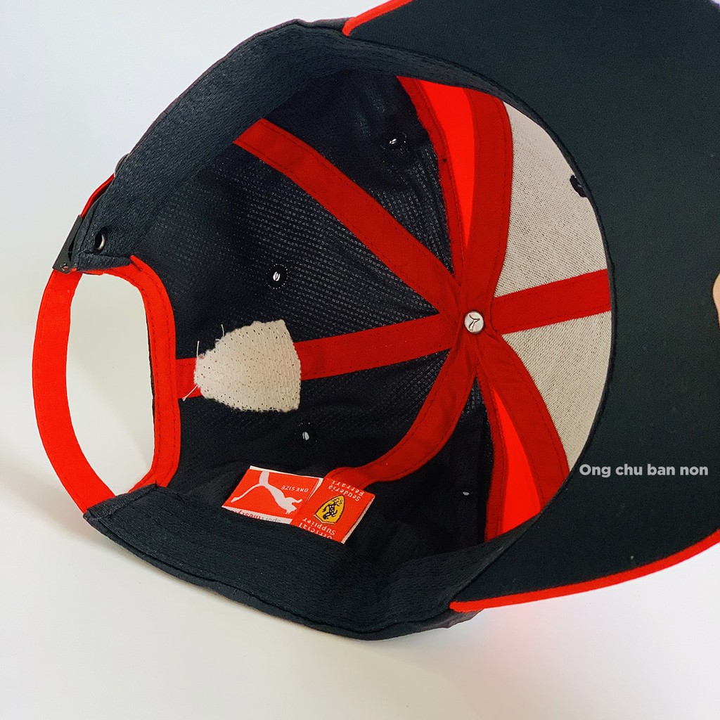 Nón Kết Mũ Thể Thao Ferrari Đen Đỏ AB-30043