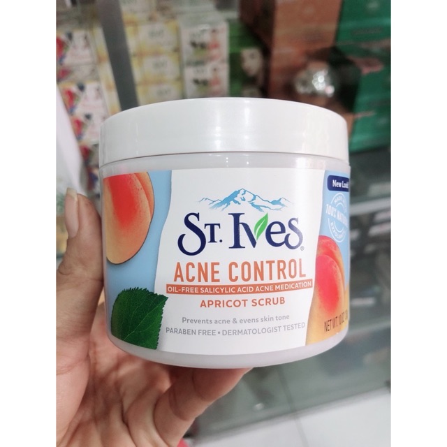 TẨY TẾ BÀO CHẾT ST.IVES APRICOT SCRUB ACNE CONTROL 283G USA NEW LOOK