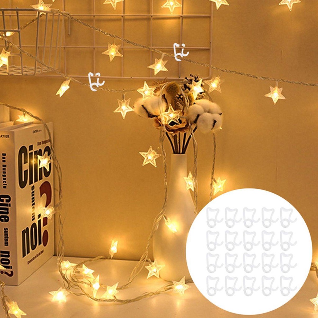 Set 50 Kẹp Giữ Dây Đèn Hình Chữ S Bằng Nhựa Trang Trí Giáng Sinh Năm Mới