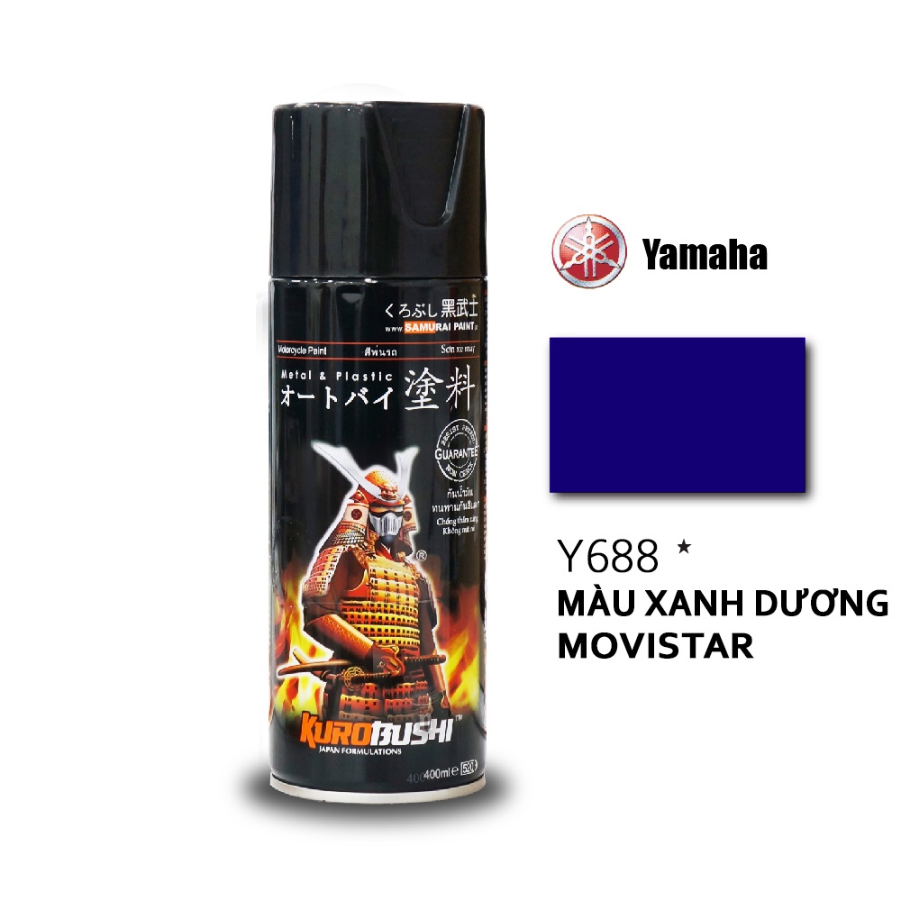 Sơn xịt Samurai màu Xanh Dương Movistar Y688* bảng màu ya