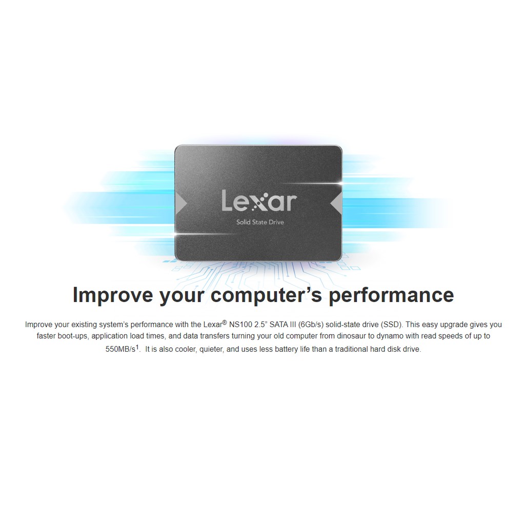 Ổ cứng SSD Lexar NS100 128GB, SSD 256GB, 2.5” SATA III | BigBuy360 - bigbuy360.vn