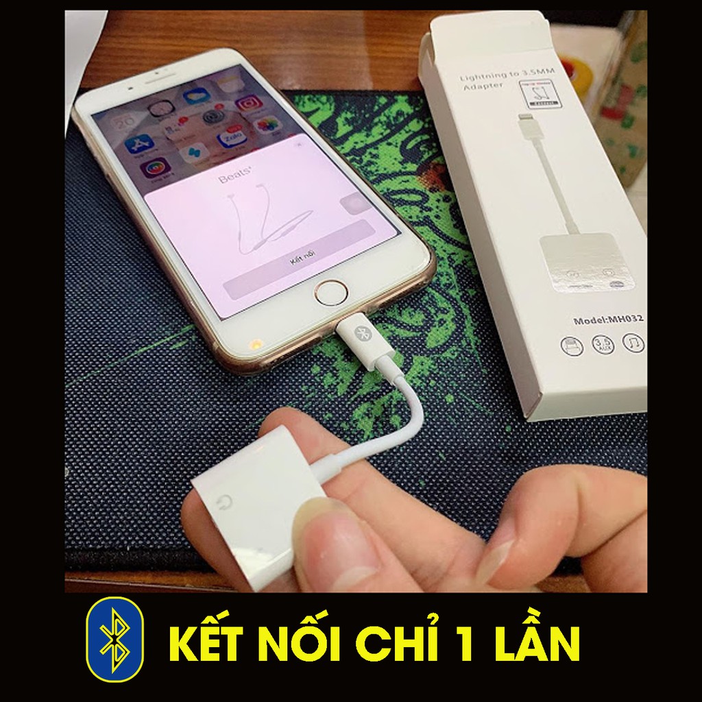 [Sỉ từ 5sp] Cáp chuyển đổi tai nghe iPhone Lightning - 3.5mm. Jack chuyển tai nghe 2in1 FULL CHỨC NĂNG kết nối Bluetooth