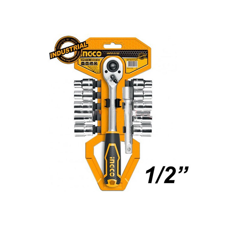 10-24mm Bộ đầu tuýp 12 cái 1/2&quot; INGCO HKTS12122