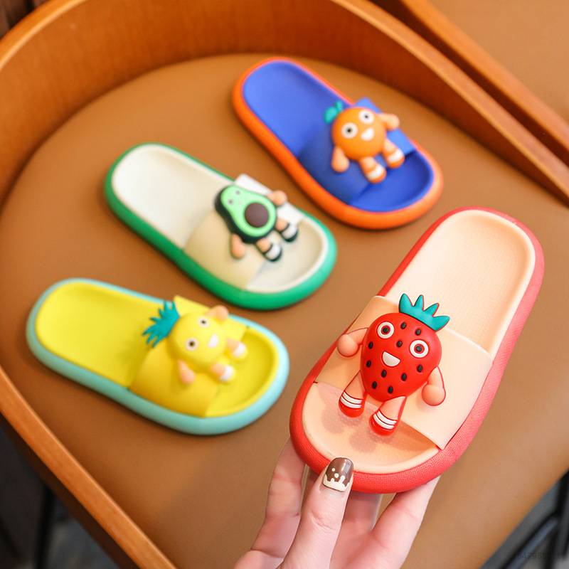 Dép Sandal Đế Mềm Chống Trượt In Hình Trái Cây Dễ Thương Cho Bé 1-6 Tuổi