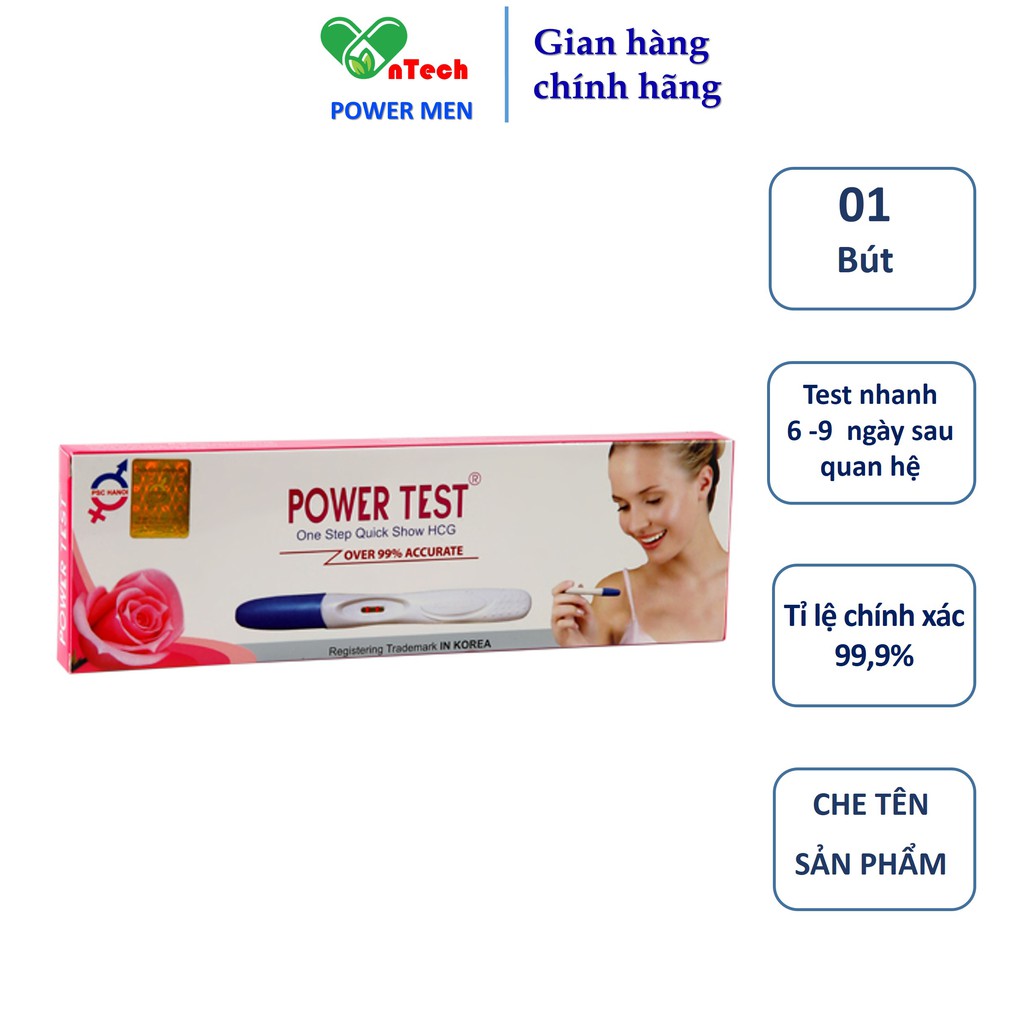 Bút thử thai POWER MEN TES cho kết quả nhanh chóng chính xác trên 99% hộp 1 bút