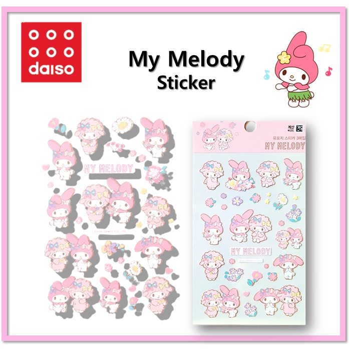 [DAISO Korea] Hình Dán MyMelody Yupo pp 3 Miếng