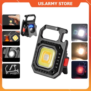 Đèn led mini móc khóa siêu sáng, đèn pin cob dã ngoại , sạc type-c tiện dụng dung lượng pin 500mah