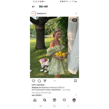 Thanh lí pass Đầm Stella vải voan hoa của nhà dearjose dear jose