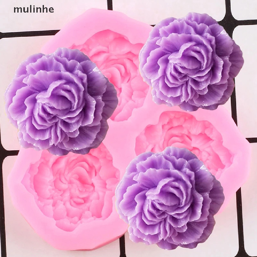 Khuôn Silicone Tạo Hình Hoa Mẫu Đơn Trang Trí Bánh Kem