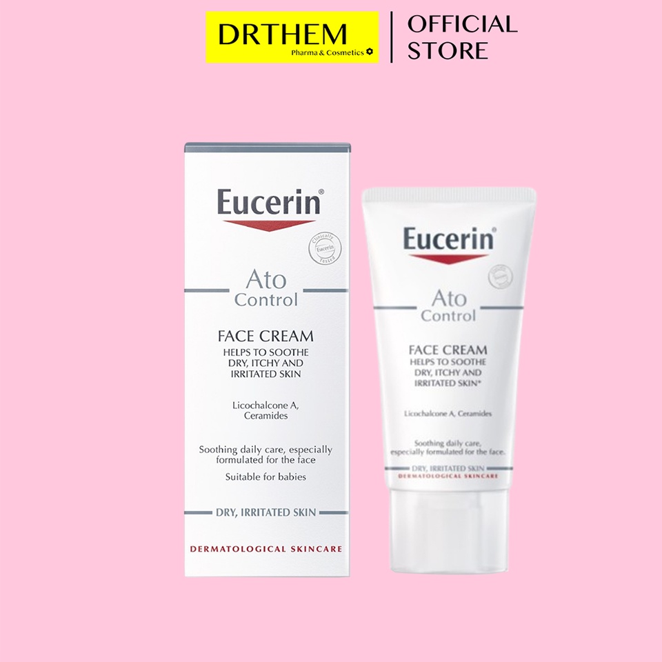 Kem Dưỡng Da Mặt Eucerin Ato Control Face Care Cream 50ml - Dưỡng Ẩm, Kem Và Sữa Dưỡng Da [LỌ THẤP]