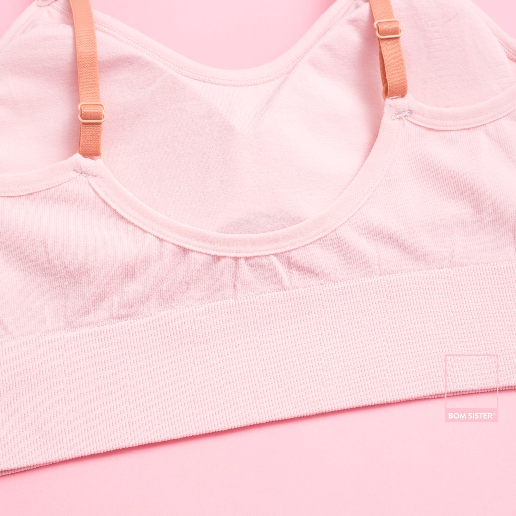 Áo lót thể thao mút mỏng croptop khoét lưng hoạ tiết chữ nâng ngực tự nhiên BOM SISTER BR886 | BigBuy360 - bigbuy360.vn