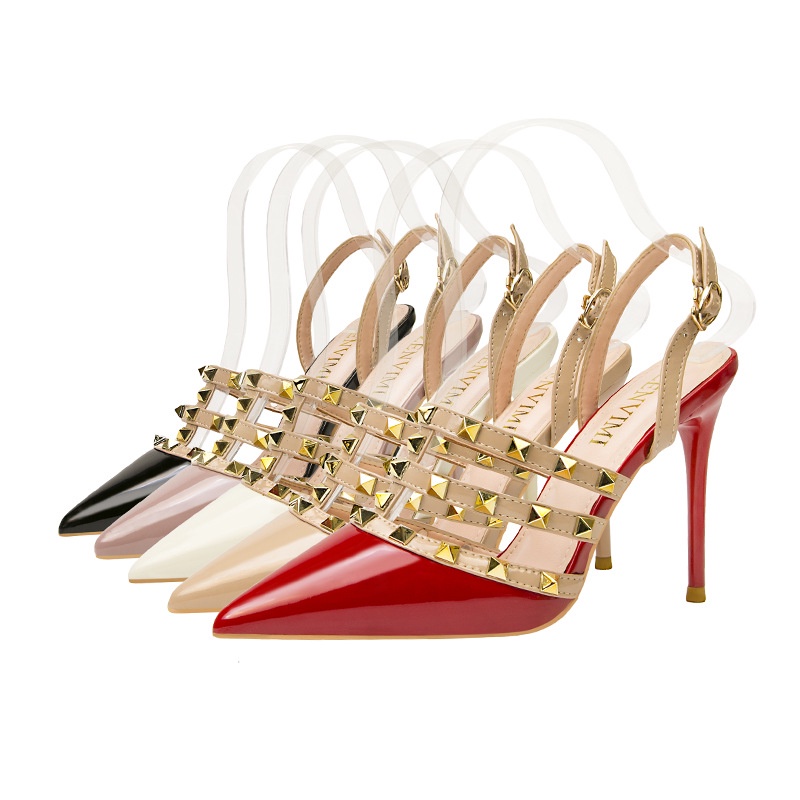 IELGY Giày cao gót mũi nhọn hở ngón size 34-39