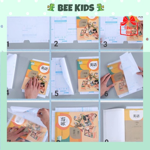 [LOẠI ĐẸP] Set 10 Tờ Decal Trong Suốt Bọc Sách Vở Cho Bé Kích Thước 25x34, 30x43 và 43x30cm