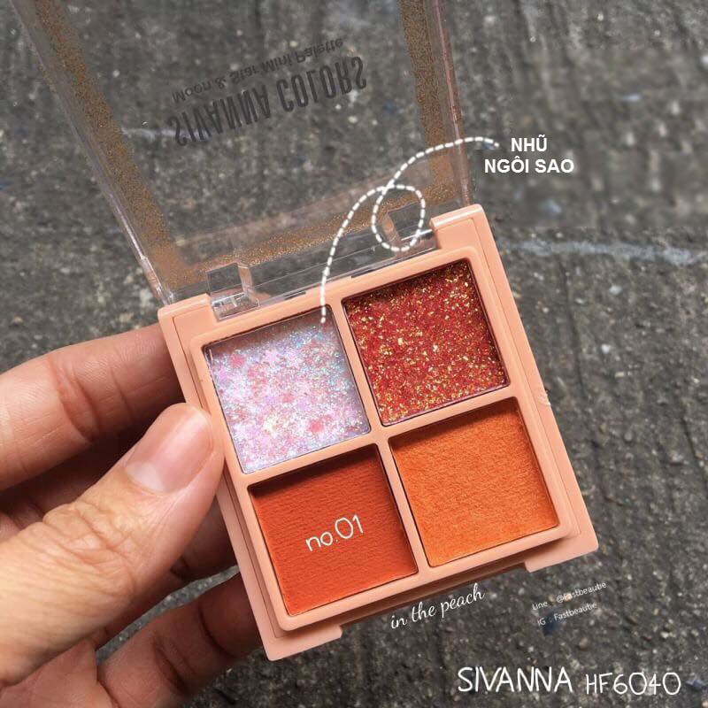 |An Toàn| Mắt Nhũ Kim Tuyến Sivanna Colors Moon Star Mini Palette HF6040 Màu #01