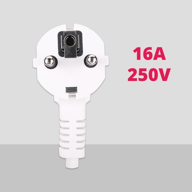 Ổ cắm 3 chấu 4 ổ Deli 18337 (03m).