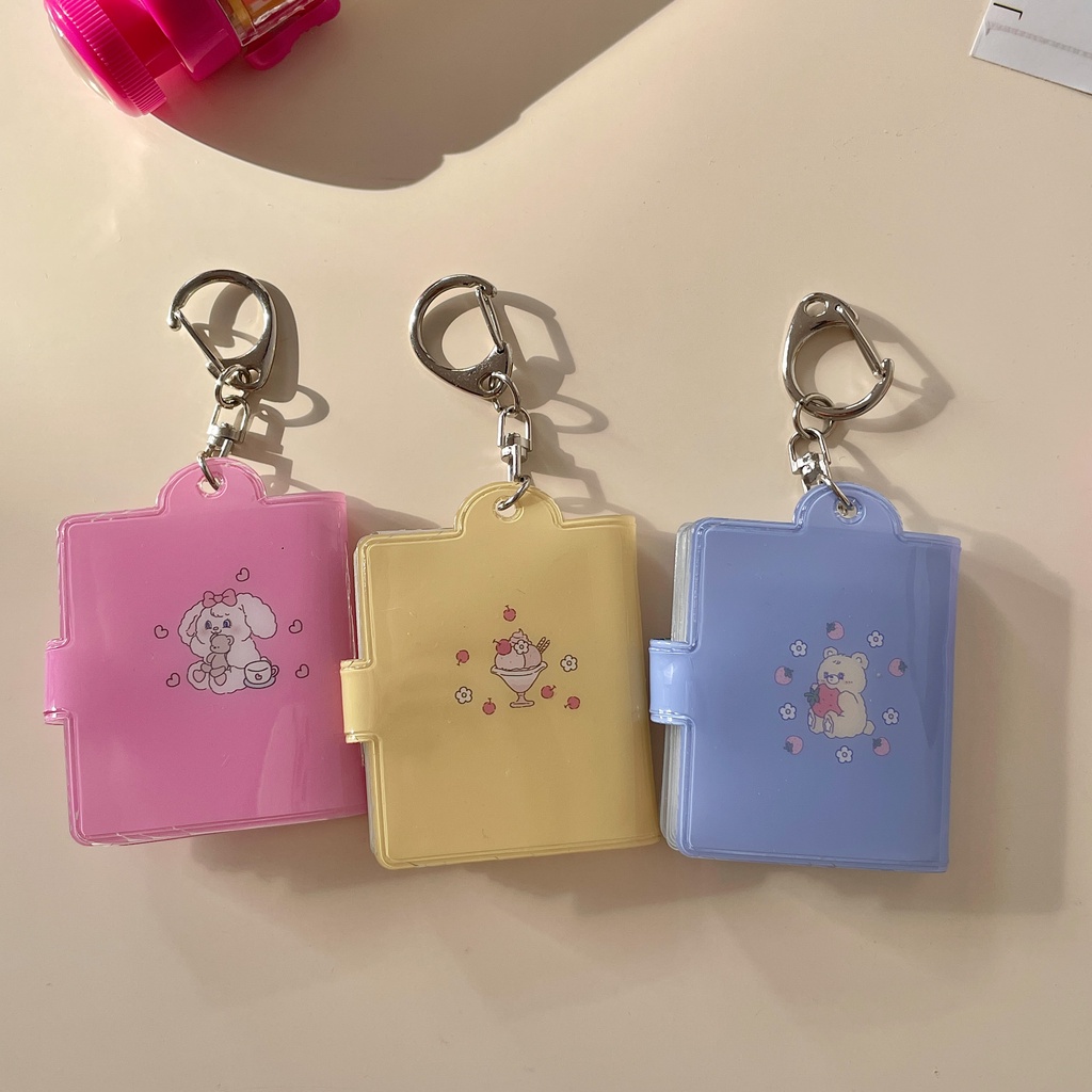 Album Ảnh Kích Thước 1 Inch Dạng Móc Khóa Hình Hoa Tulip / Thỏ Xinh Xắn