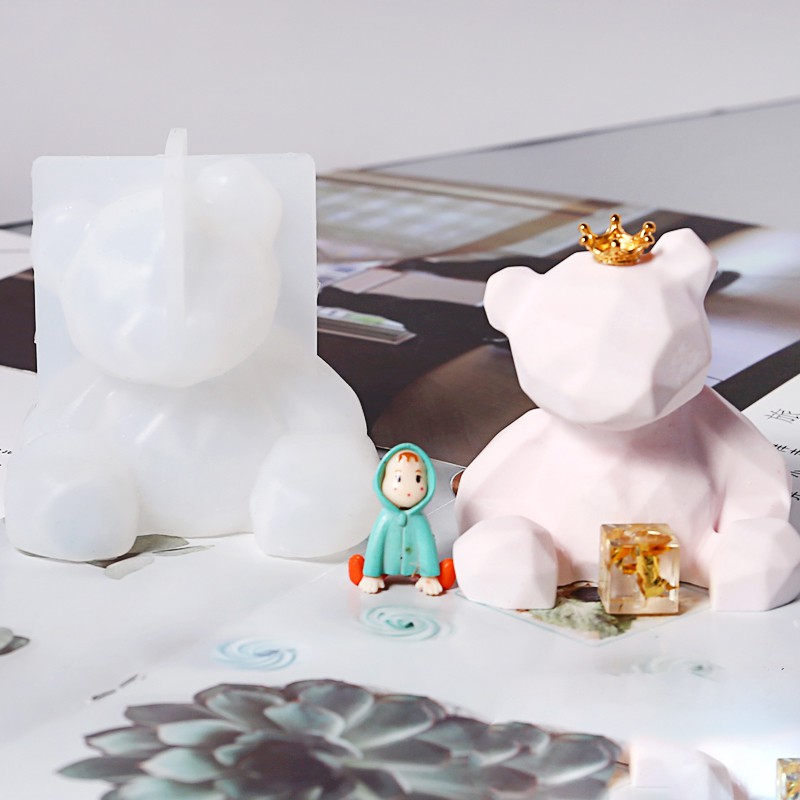 Khuôn Silicon Gấu 3D Làm Handmade