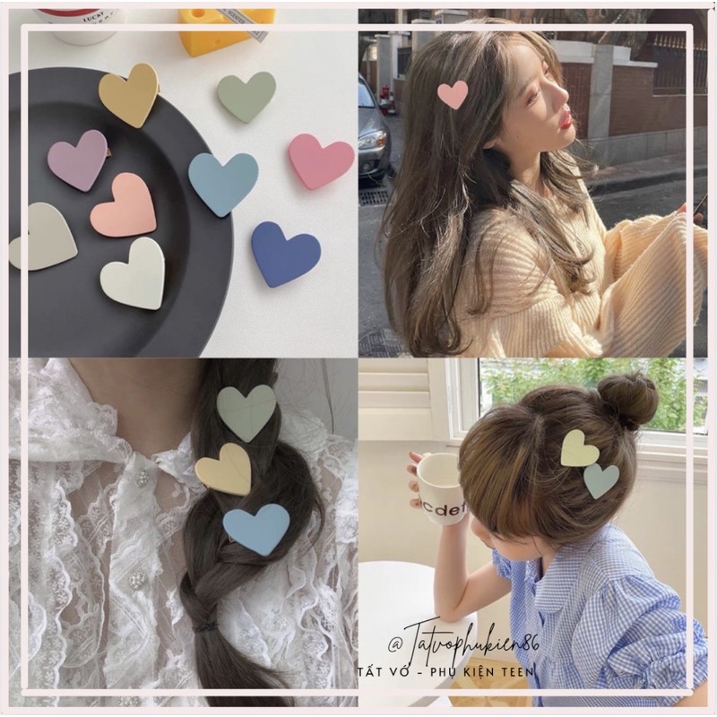 Cài tóc hàn quốc 🎀FREESHIP🎀 Cặp tóc mái -hình trái tim nhiều màu hot trend