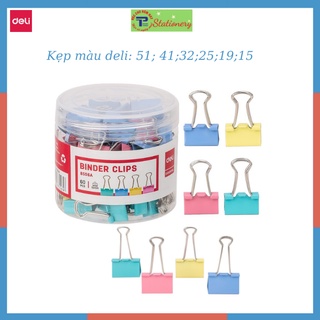 Kẹp bướm màu Deli loại 15mm,19mm, 25mm, 32mm, 41mm, 51mm chắc chắn và thuận tiện