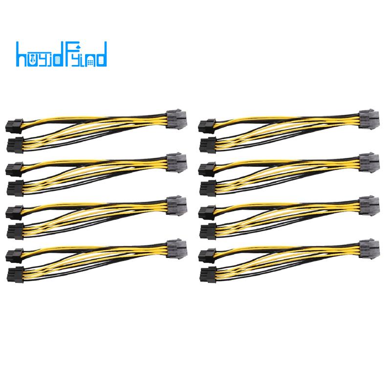 Set 10 dây cáp chia nguồn PCI-E 8Pin sang 2X 8 Pin (6+2)