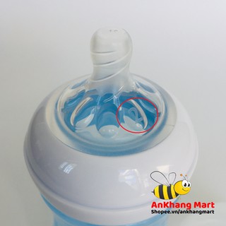 Bình sữa Avent Natural 260ml Xanh - Hồng (Núm số 2, 1 tháng +)