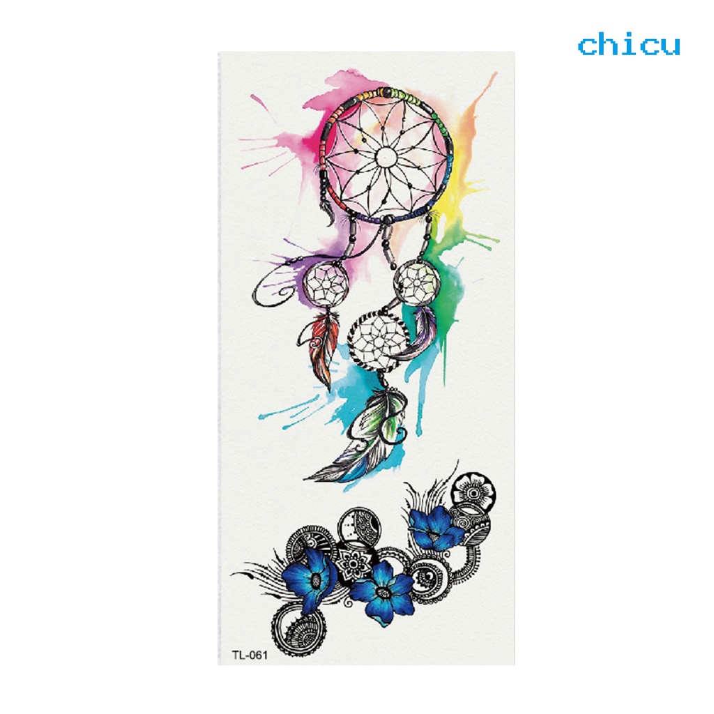 1 Tấm Sticker Dán Hình Xăm Hoạt Hình Chống Thấm Nước