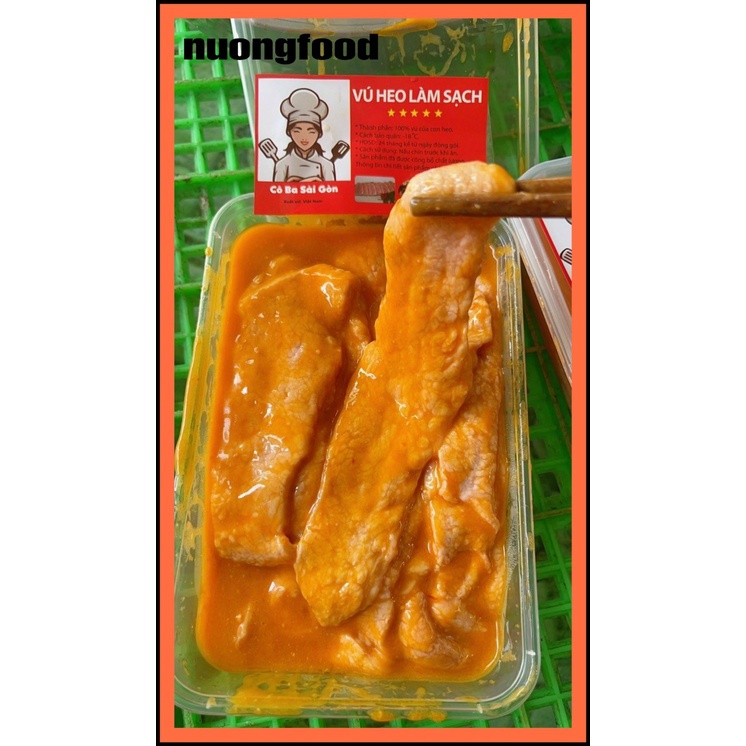 [HỎA TỐCHCM] vú heo ướp chao cực ngon 500g NUONGFOOD