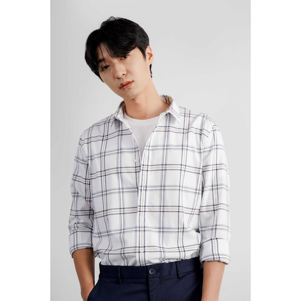 Áo Sơ Mi Nam Tay Dài Kẻ Caro Form Fitted - Routine 10F21SHL009