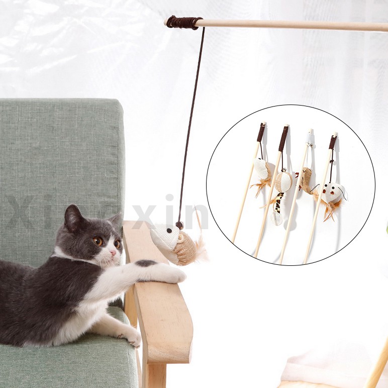 Gậy Gỗ Đồ Chơi Có Chuông Cho Mèo Cưng